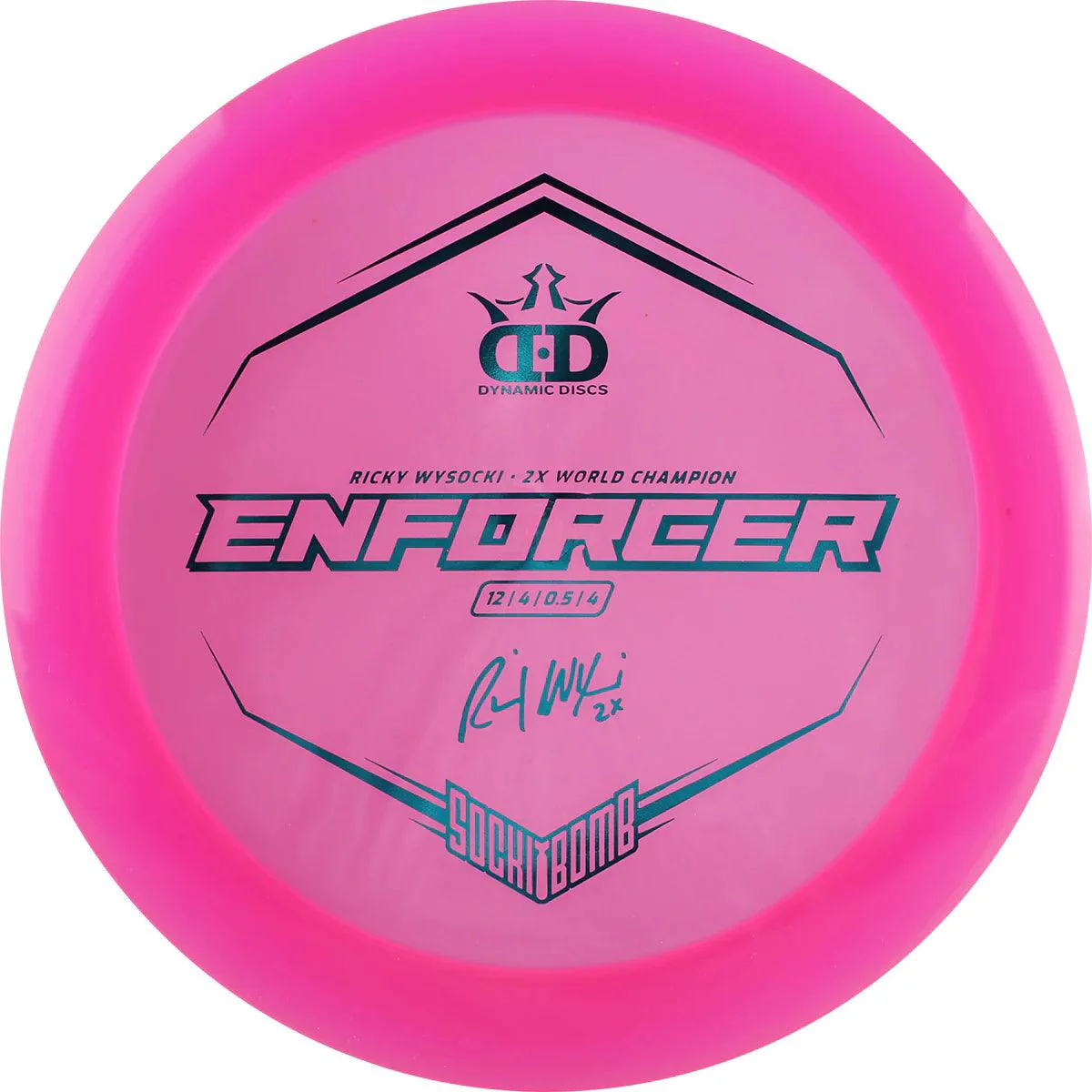 Dynamic Discs Lucid Ice Enforcer - Ricky Wysocki Sockibomb Stamp - Image 4
