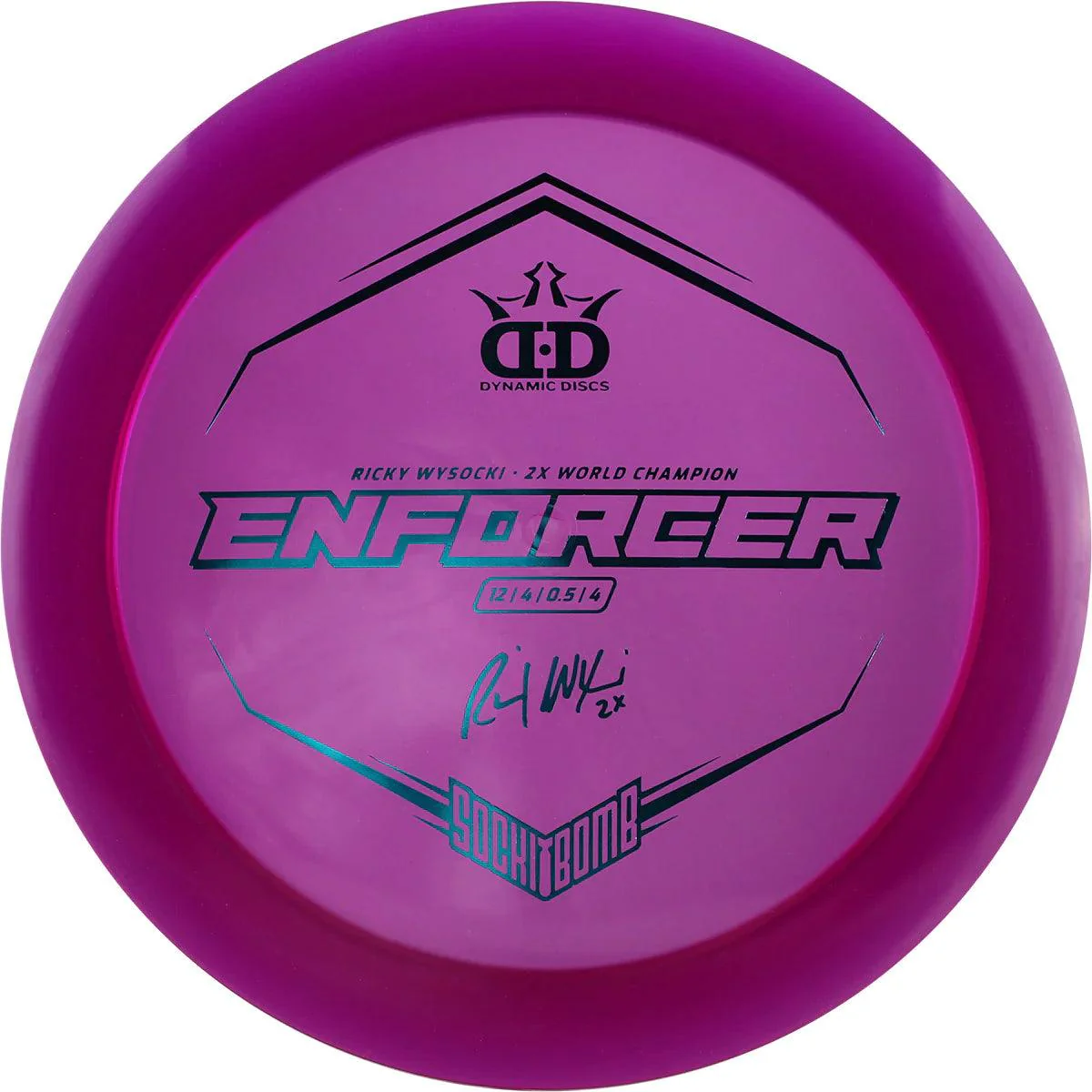 Dynamic Discs Lucid Ice Enforcer - Ricky Wysocki Sockibomb Stamp - Image 6