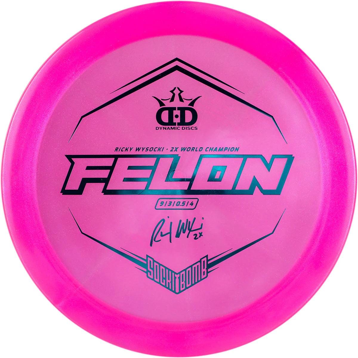 Dynamic Discs Lucid Ice Glimmer Felon - Ricky Wysocki Sockibomb Stamp - Image 3