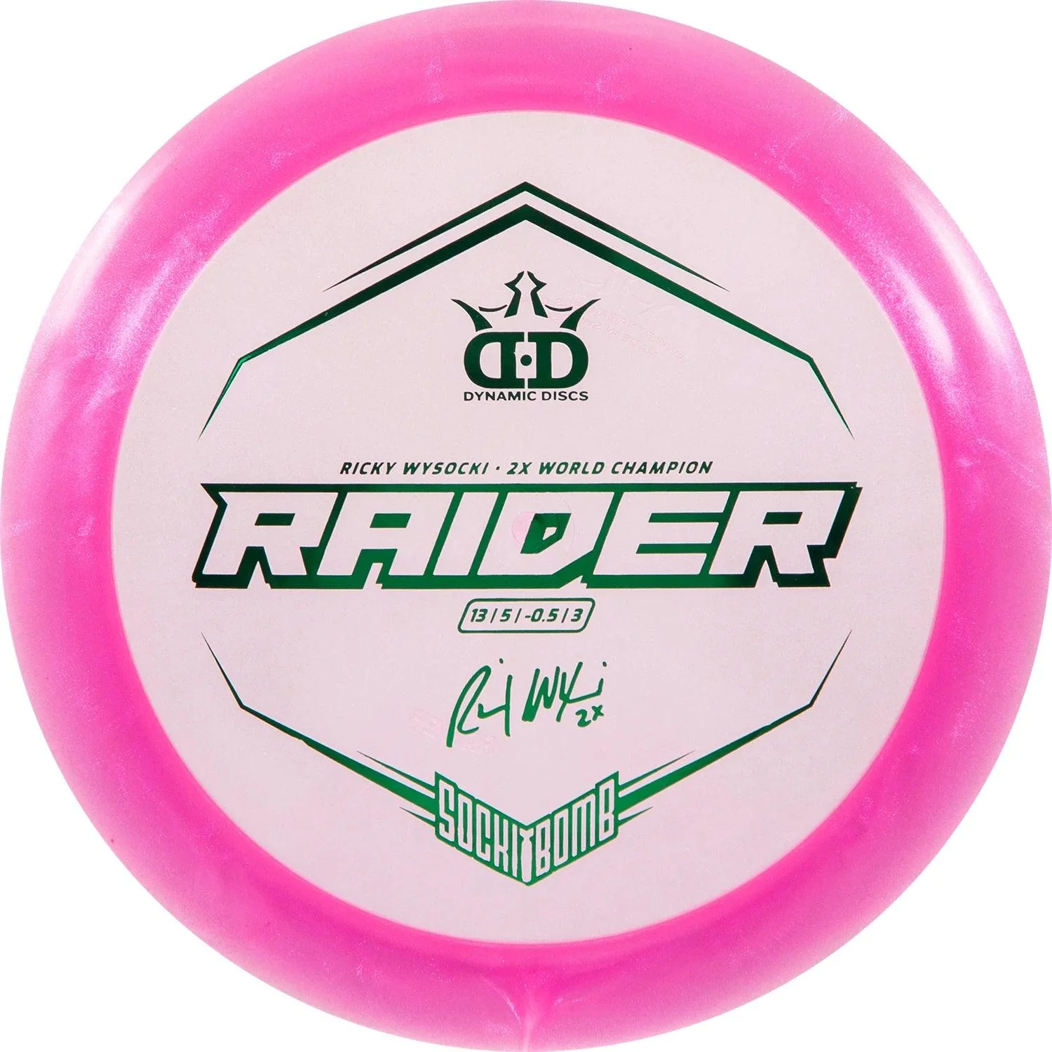 Dynamic Discs Lucid Ice Raider - Ricky Wysocki Sockibomb Stamp - Image 2