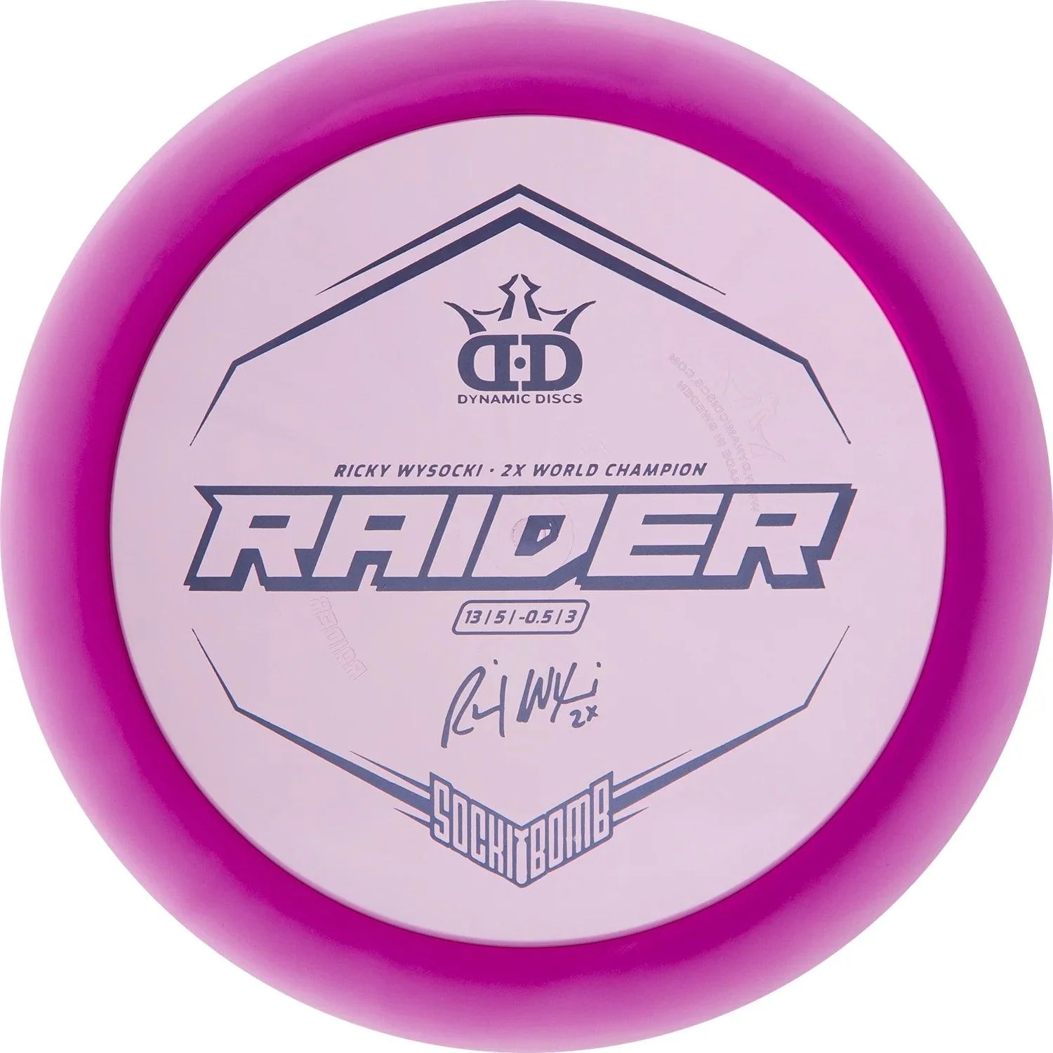 Dynamic Discs Lucid Ice Raider - Ricky Wysocki Sockibomb Stamp - Image 4