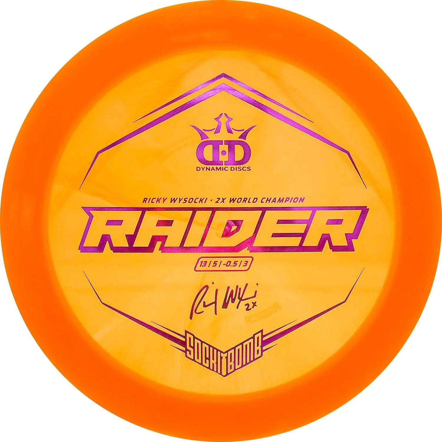 Dynamic Discs Lucid Ice Raider - Ricky Wysocki Sockibomb Stamp - Image 5